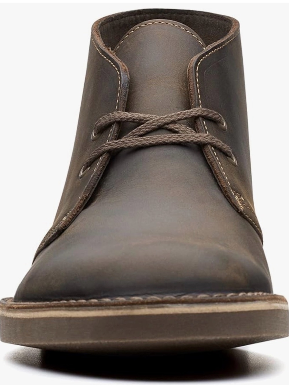 Clarks Brown Leather Chukka Boots - Dark Brown Lace-Up